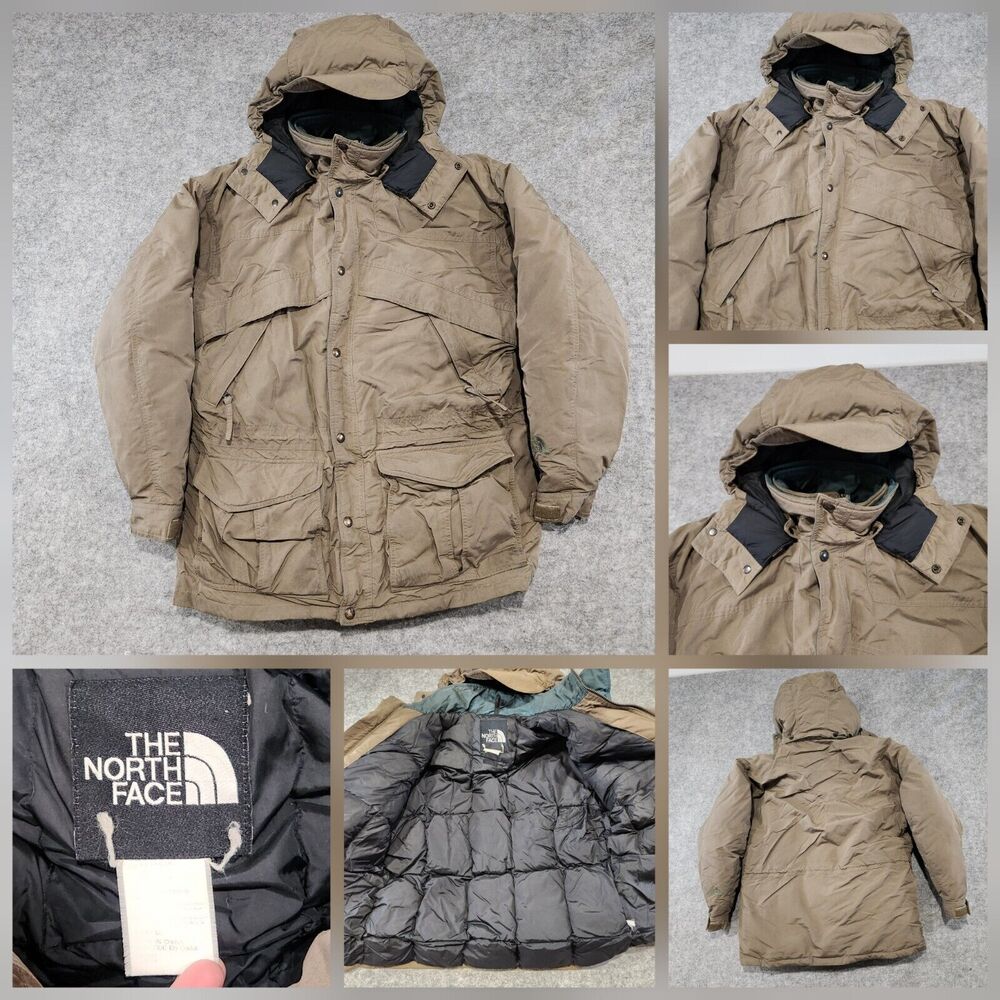 VTG The North‎ Face TNF Mens M Medium Goose Down Puffer Hooded Parka Jacket READ